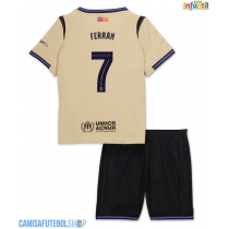 Camisa de time de futebol Barcelona Ferran Torres #7 Replicas 2º Equipamento Infantil 2025-26 Manga Curta (+ Calças curtas)